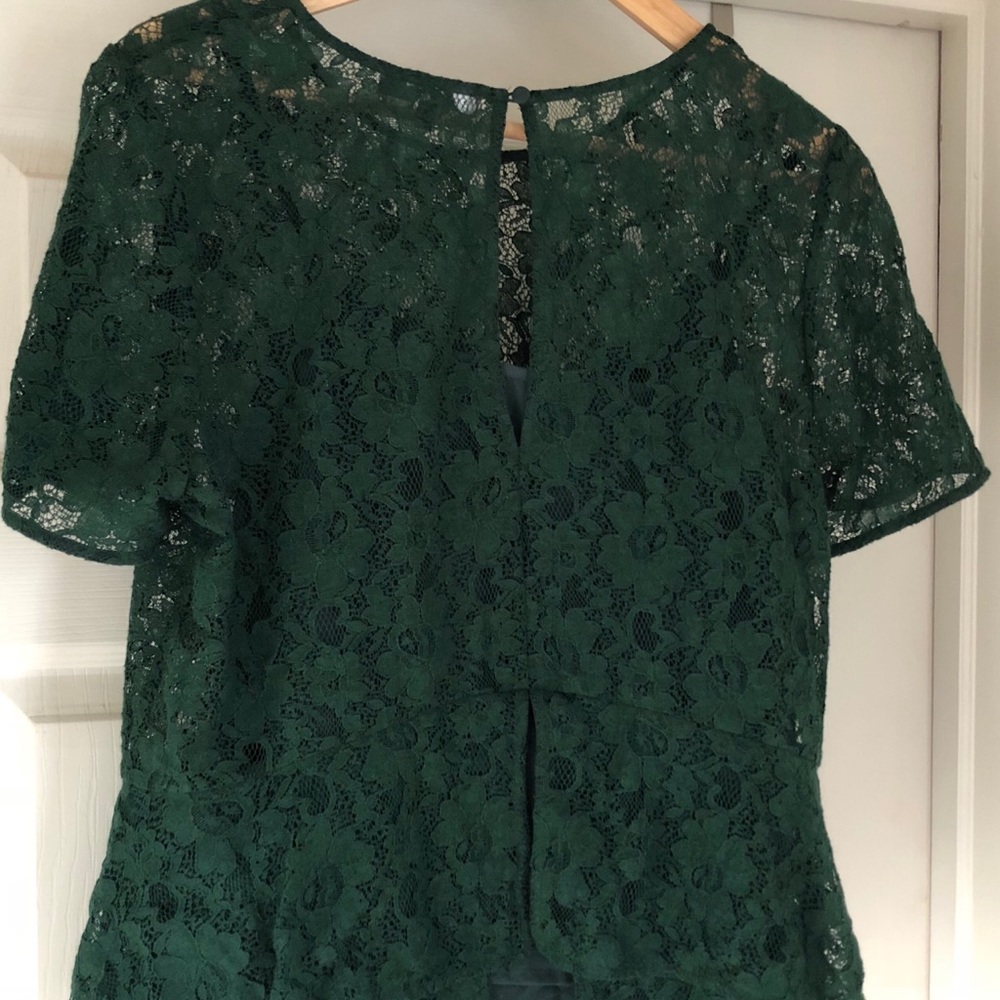Hunter Green Brixon Ivy Peplum top split back